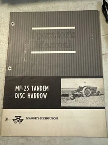 1970  Massey Ferguson Mf 25 Tandem Disc Harrow Operator's Manua - Picture 1 of 4