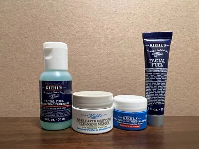 Kiehl's 4 Pc Travel Set Facial Fuel Deep Pore Cleansing Masque Ultra Facial - Image 1 of 3