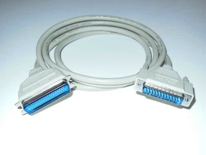 Cable SCSI usado/vintage 6 ft CN36 macho a DB25M fianza beige/sacador IEEE-1284 - Imagen 1 de 1