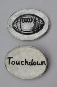 4JD Football Touchdown basic spirit HANDCRAFTED PEWTER POCKET TOKEN CHARM coin - Picture 1 of 3