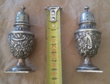 SALIERA E PEPIERA IN ARGENTO STERLING BIRMINGHAM 1903