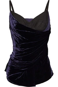ROBERT RODRIGUEZ RUNWAY Leder Samt Bustier Korsett Top $ 895 US4 S Neu mit Etikett LILA - Bild 1 von 12