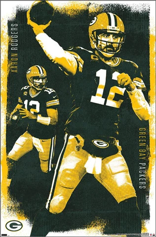 AARON RODGERS Green Bay Packers Quarterback NFL Action 22x34 POSTER Cover