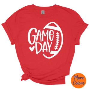 GAME DAY Football T-Shirt, Popular School Colors, Youth & Adult Unisex Gildan - Picture 1 of 16