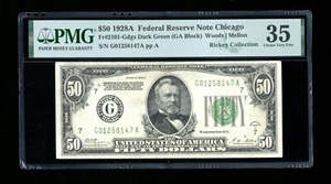 DBR 1928-A $50 DGS FRN Chicago Fr. 2101-Gdgs PMG 35 Serial G01258147A - Picture 1 of 2