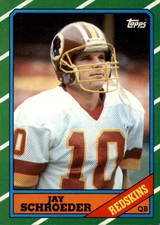 1986 Topps Football Card #172 Jay Schroeder RC