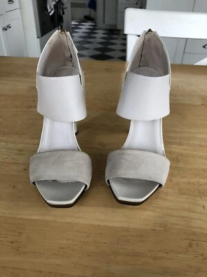 Gucci Crema Blanco Charol Gamuza Sandalias Zapatos Correa al Tobillo 5.5 US 36 IT Foto 1 de 4