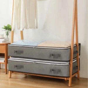 90L Große Unterbett Aufbewahrungstasche Schuhe Kleidung Reißverschluss Organizer Stoff Aufbewahrungstasche - Bild 1 von 20
