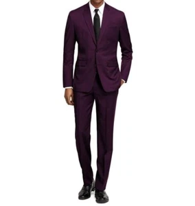 Men's Suit Slim Fit Business Party Prom Groom Tuxedo Wedding 2 Piece Custom - Picture 1 of 9
