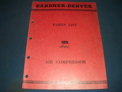 GARDNER DENVER ВОЗДУШНЫЙ КОМПРЕССОР ДЕТАЛИ РУКОВОДСТВО КНИГА КАТАЛОГ VC-117 - Изображение 1 из 4