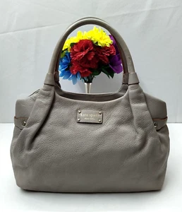 Kate Spade Berkshire Road Stevie Satchel Gray Pebble Leather Shoulder Bag - Picture 1 of 20