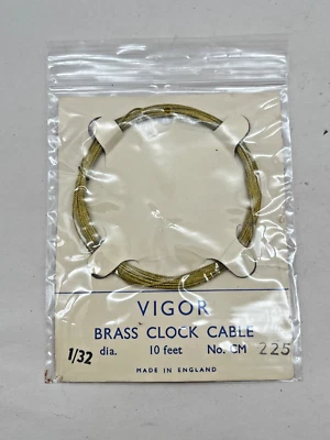 VIGOR NOS brass Clock Cable 1/32", 10' long. (CM85-CM225)