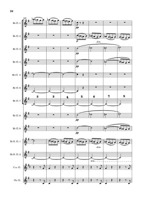 Clarinet Choir Sheet Music: Score & Parts - Serenade for Winds (Op. 44) - Mvt 4 - Image 1 of 4