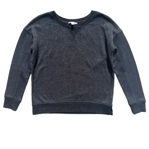 American Eagle Damen Gr. Small schwarz silber Glitzer Metallic Rundhalsausschnitt Sweatshirt - Bild 1 von 16