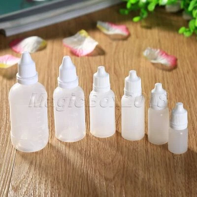 5-50ml Portable Empty Plastic Squeezable Eye Liquid Dropper Box Travel Bottles