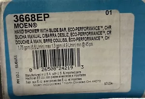 Moen 4-Spray 4 Zoll Handbrause mit Schiebestange Chrom Eco Performance 3668EP - Bild 1 von 3