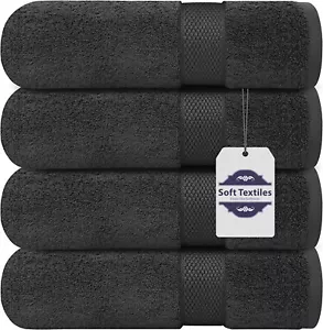 Extra Large Bath Towels Pack of 4 100% Cotton 27"x54" Highly Absorbent Soft - Picture 1 of 18