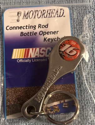 GREG BIFFLE # 16 METAL CONNECTING ROD / BOTTLE OPENER 1  by 3 KEYCHAIN ! RED ! - Image 1 of 2