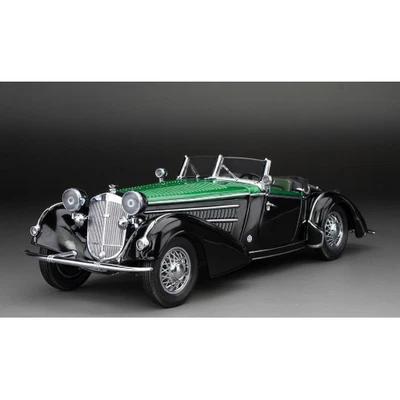 HORCH 855 SPECIAL ROADSTER 1939 BLACK/DARK GREEN 1:18 Sunstar Auto d'Epoca Model - Immagine 1 di 2