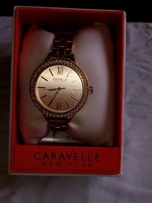 Rose Gold Caravelle New York Women's Wristwatch 44L125 - Image 1 of 4
