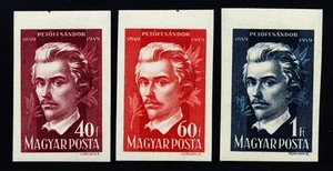HUNGARY 1949 Poet/Revolutionary Sándor Petőfi I, Cpl XF/S ImPerforate MNH/** Set - Picture 1 of 2