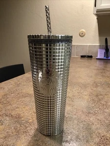 Starbucks Cold Cup Tumbler Siren Logo 2023 - Disco Chrome Silver VENTI 24oz - Bild 1 von 5