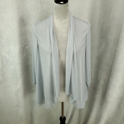 Cárdigan Alex Evenings Transparente Top Talla 8 Plateado Frente Abierto Fluido Ropa de Noche Foto 1 de 4