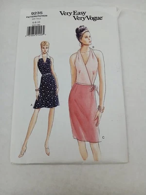 9235 Vogue Sewing Pattern Misses Womens Top Skirt Dress, Size 6, 8, 10 - Image 1 of 3