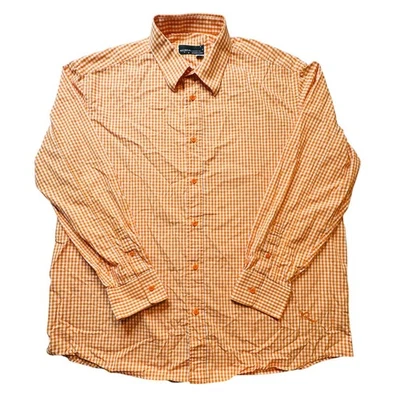 Camisa ROCAWEAR Para Hombre 3XL Grande Naranja Guinga Manga Larga Bordada con Botones Foto 1 de 4