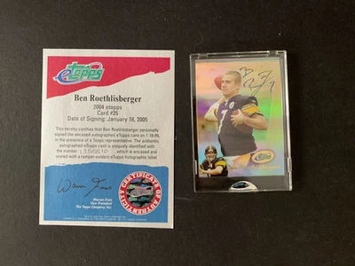 2004 Ben Roethlisberger Steelers Topps On-Card E-Topps Rookie autógrafo SP/2500 - Imagem 1 de 2