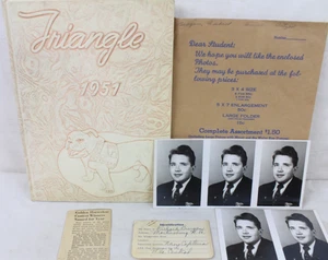 Annuario liceo vintage 1951 triangolo Martinsburg WVA con foto senior - Foto 1 di 16