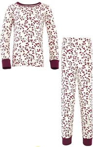Touched by Nature Tight Fit Long Sleeve Top and Pant Pajama Set, Berry Branch - Picture 1 of 1