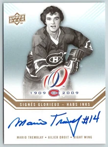 2008-09 MONTRÉAL CANADIENS CENTENAIRE MARIO TREMBLAY HABS ENCRES HABS-MT 95196 - Photo 1 sur 2