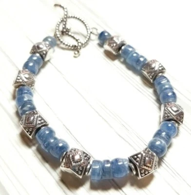 KYANITE AND STERLING SILVER TOGGLE BRACELET - Image 1 of 3