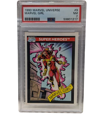 1990 Marvel Universe #9 Marvel Girl Card PSA 7 NM - Image 1 of 2