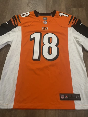 Nike Mens Orange NFL Cincinnati Bengals On Field AJ Green #18 Jersey Size Large Cover