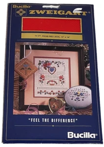 Bucilla Zweigart 14 CT Christmas XMAS Red Aida 15" X 18"   B4 - Picture 1 of 1