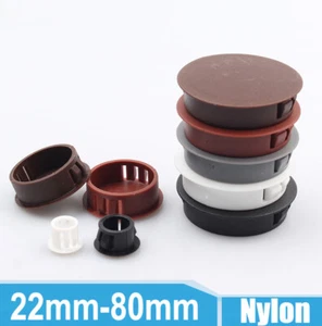 22mm~80mm Round Snap on Plastic Plug Hole Cover Caps Wall Cable Desk Plugs Hole - Picture 1 of 26