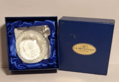 DUBLIN CRYSTAL Vintage 1996 D.I.A.S. Cricket Tour Paperweight, 9cm, Rare in Box. - image 1 of 4