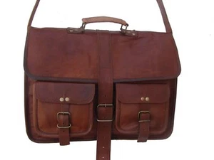 Nuevo Para hombres Cuero Marrón Genuino Bolso Mensajero Hombro Laptop Maletín Cartera  - Imagen 1 de 8