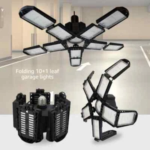 Deformable LED Garage Light,Super Bright 300W 20000lm Shop Work E27 Ceiling Lamp - Picture 1 of 14