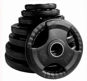Standard Rubber Coat Cast Iron Weight Plates 1.25KG -20KG Weightlifting Fitness - Picture 1 of 26