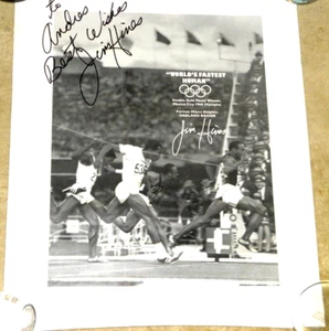 SIGNED JIM HINES WORLD'S FASTEST HUMAN MEXICO CITY OLYMPICS OAKLAND RAIDERS 1968 - Picture 1 of 7