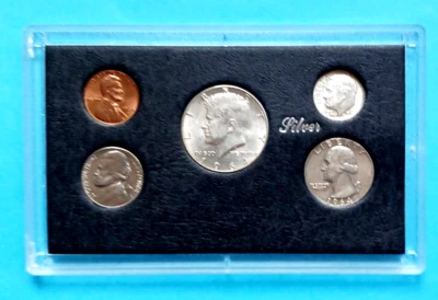6-1964 Coins set (3of5 Coins 90% Silver:50c,25c,10C)5c,1c+1 xtr BU 1960 1c-7%OFF - Image 1 of 4