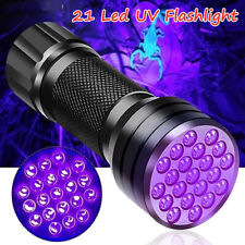 21LED UV Ultra Violet Flashlight 395nM Blacklight Aluminum Torch Light Lamp DE