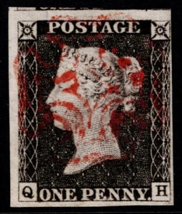 1840 1d Grey-Black Plate 3 QH 4m Crisp Red Maltese Cross Very Fine Cat. £500.00 - Picture 1 of 1