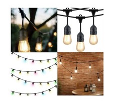 Catena portalampade led per esterno giardino E27 da 10 metri con 10 bulbi