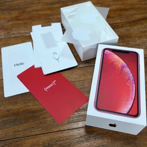 SOLO EN CAJA Apple iPhone XR 2018 (PRODUCTO) ROJO A1984 con Pegatinas y Manual - Imagen 1 de 7