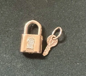 Pandora 14K Rose Gold Plated Padlock & Key Bracelet Charm (Free UK Post) - Picture 1 of 2