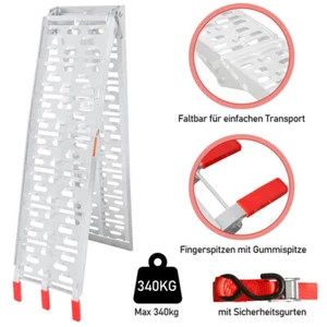 Rampe d'accès alu rampe de chargement moto voiture rail d'accès pliable max 340kg - Photo 1/8